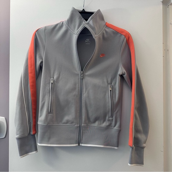 Nike Jackets & Blazers - Vintage Nike Zip-Up Sportswear Track Jacket with Bright Orange Accents & Pockets